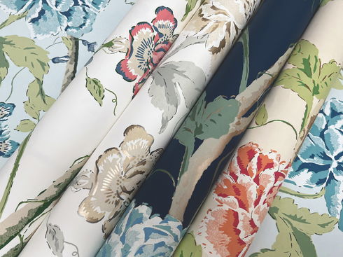 Teahouse Floral Light Blue Wallpaper