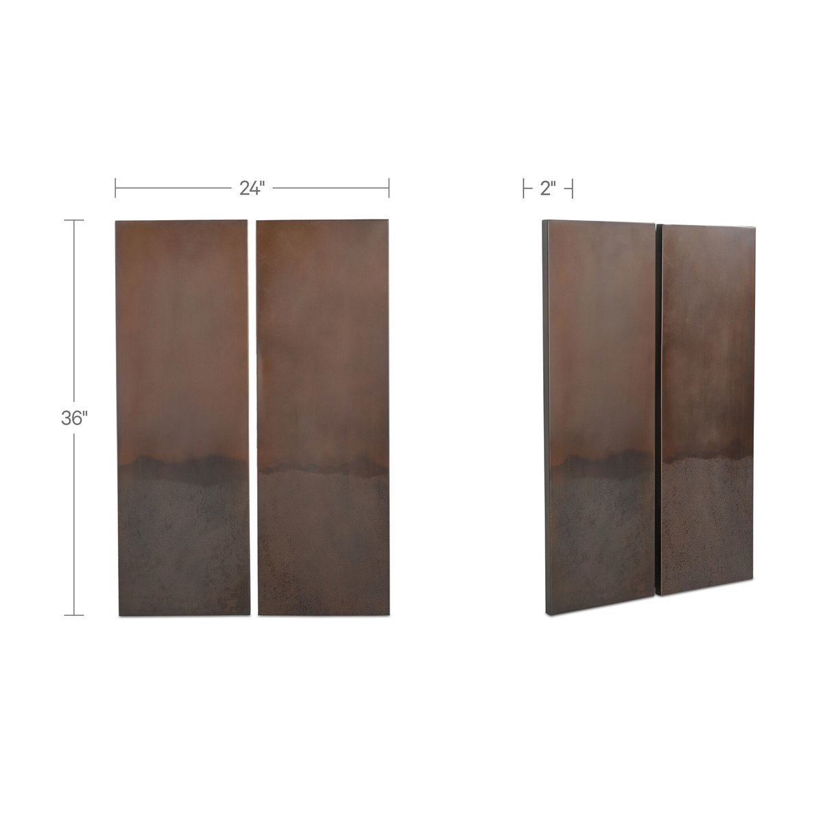 Smith Wall Decor Bronze-set Of Two, Sculptural Wall Art by Moe's Home, 24" width x 36" height x 2" depth View 7
