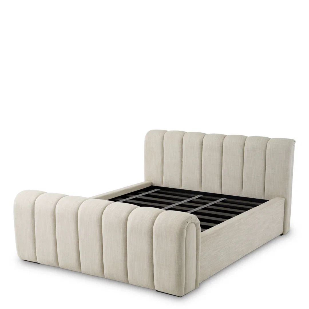 Bed Frame Kayden Albury Beige, by Eichholtz USA, 89.37" width x 52.36" height x 103.15" depth View 5
