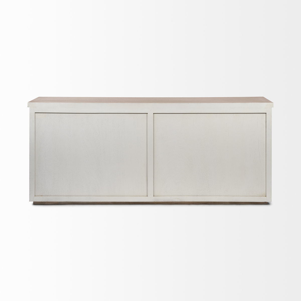 Fairview III Solid Wood Brown Top & White Frame 4 Cabinet Door Sideboard, Sideboards & Buffet by Mercana, 73" length x 17" width x 32" height View 5