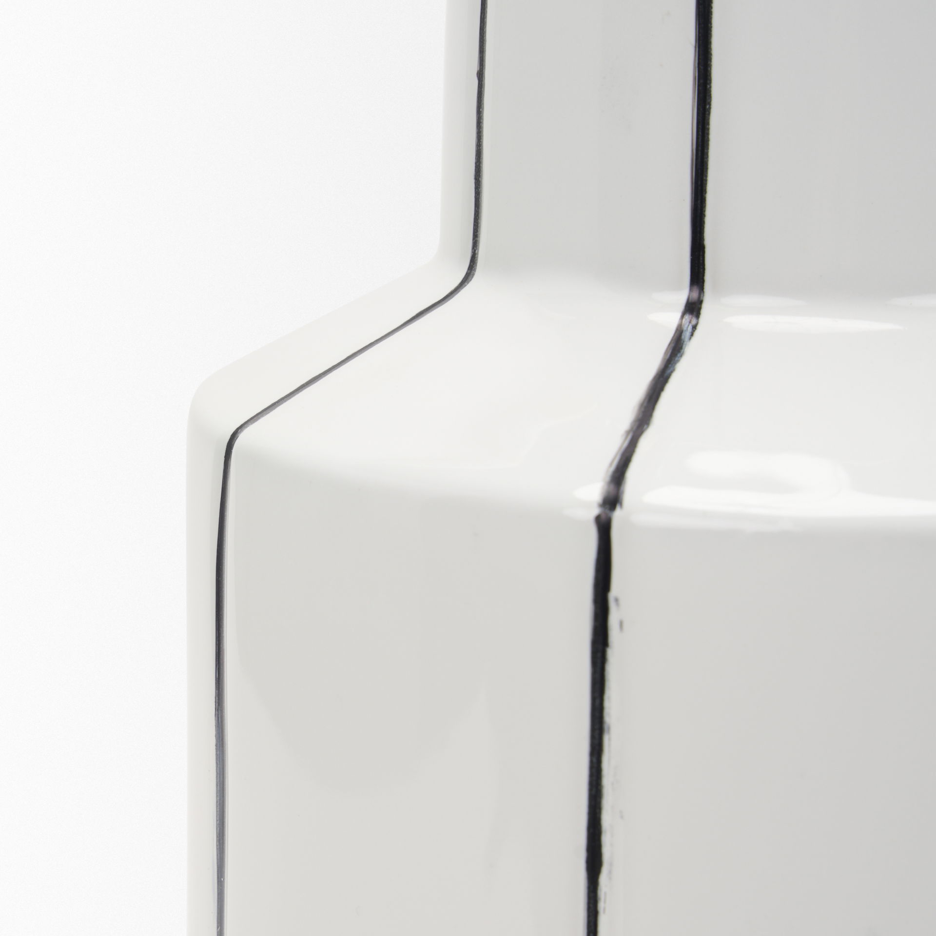 Dinah Small White with Black Stripes  Ceramic Vase, by Mercana, 8.07" length x 8.07" width x 12.99" height View 9