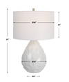 Loop White Glaze Table Lamp, by Uttermost, 16" width x 25" height x 16" depth thumbnail 3