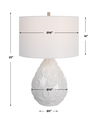 Loop White Glaze Table Lamp, by Uttermost, 16" width x 25" height x 16" depth thumbnail 3
