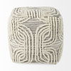 Amaya  Cream/Black/Gray Wool and Cotton Pouf thumbnail 4