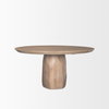 Fitzgerald 60' Round Pedestal Dining Table | Light Brown Wood | Seats 6, by Mercana, 60" length x 60" width x 30" height thumbnail 4