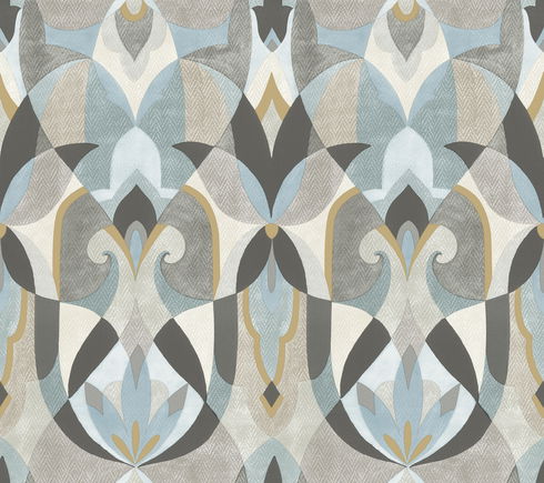 Malta Neutal & Blue Wallpaper