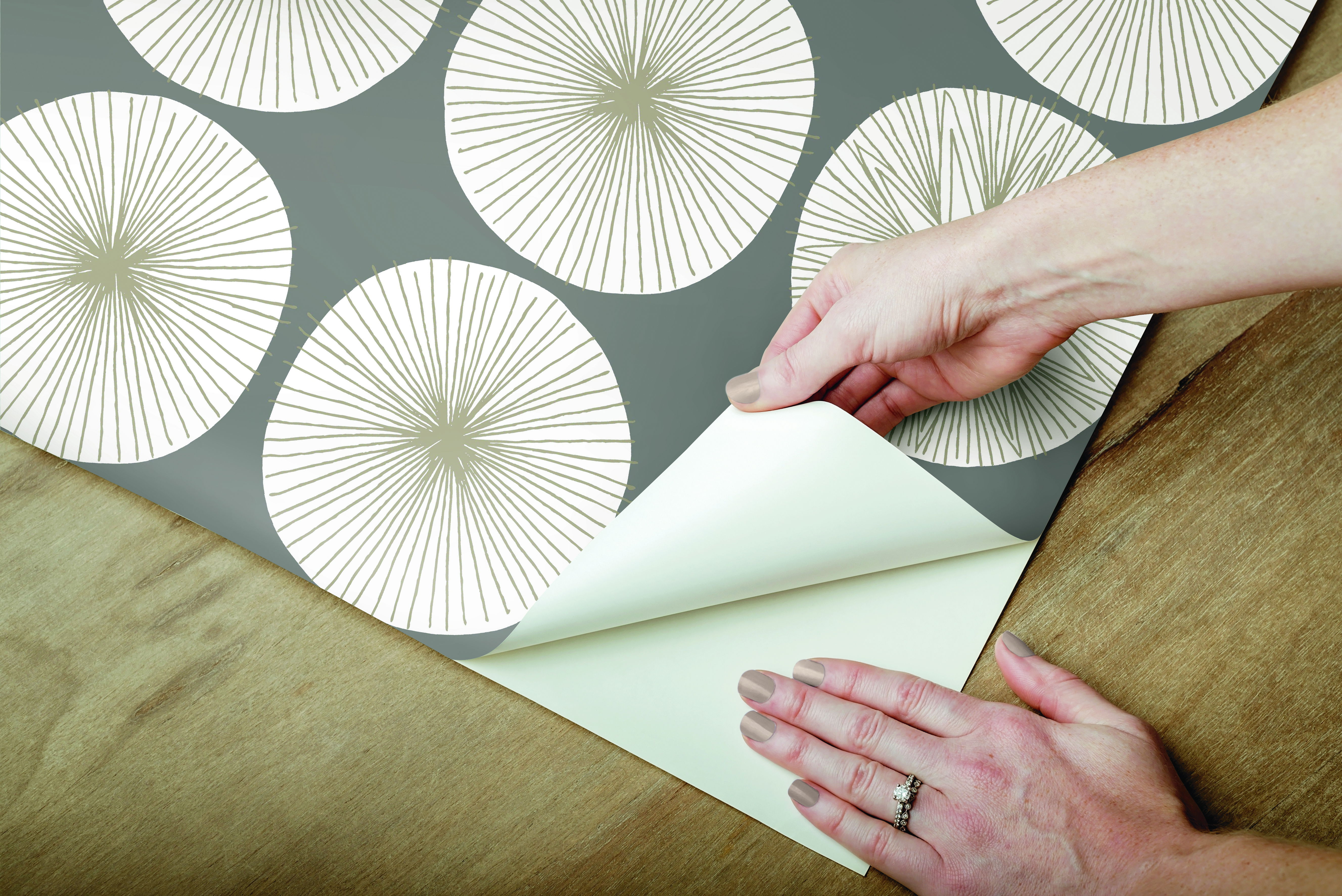 Soho Starburst Grey Peel & Stick Wallpaper large image 