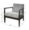 Brunei Modern Gray Accent Chair, by Uttermost, 28.25" width x 33.5" height x 32.5" depth thumbnail 3