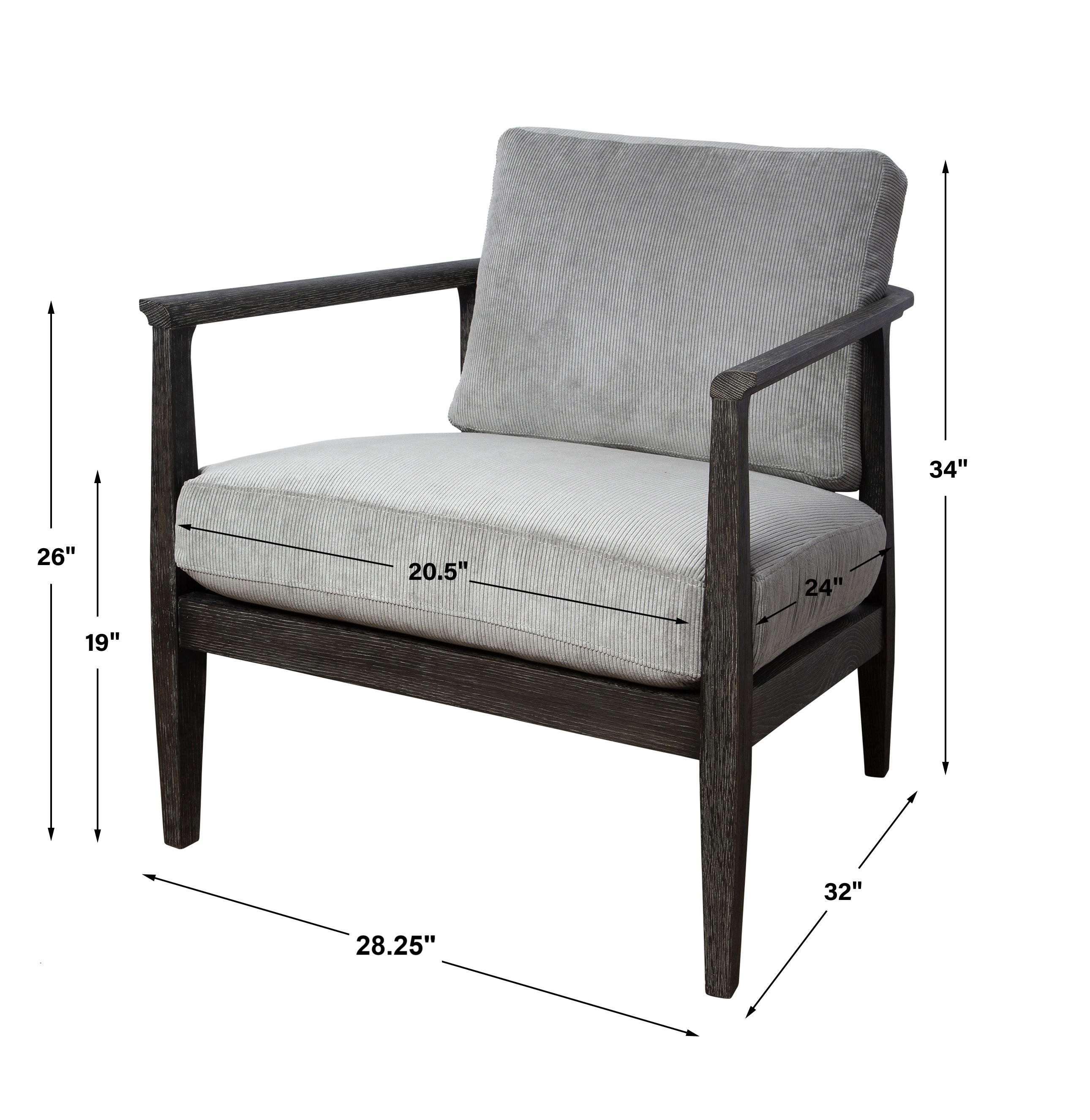 Brunei Modern Gray Accent Chair large image 