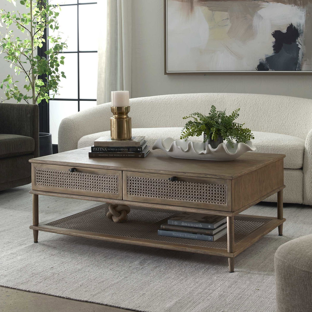 Coast Mid-Century Coffee Table, Furniture by Uttermost, 48" width x 18" height x 30" depth View 3