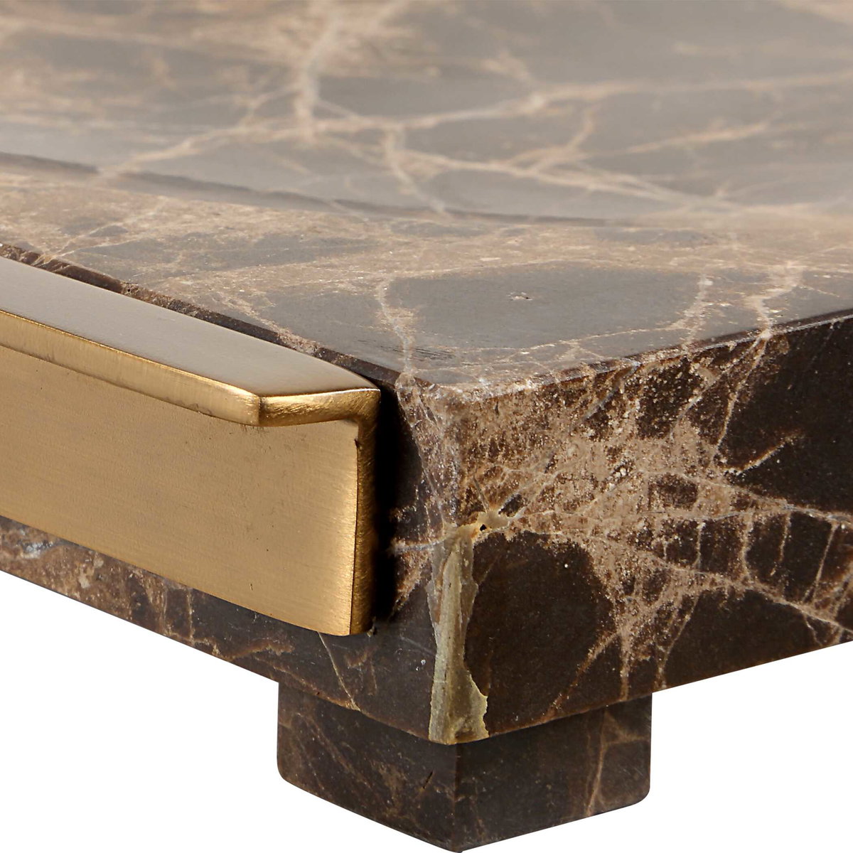 Marble Tray Crest, Decorative Tray by Uttermost, 18.87" width x 1.37" height x 7" depth View 7