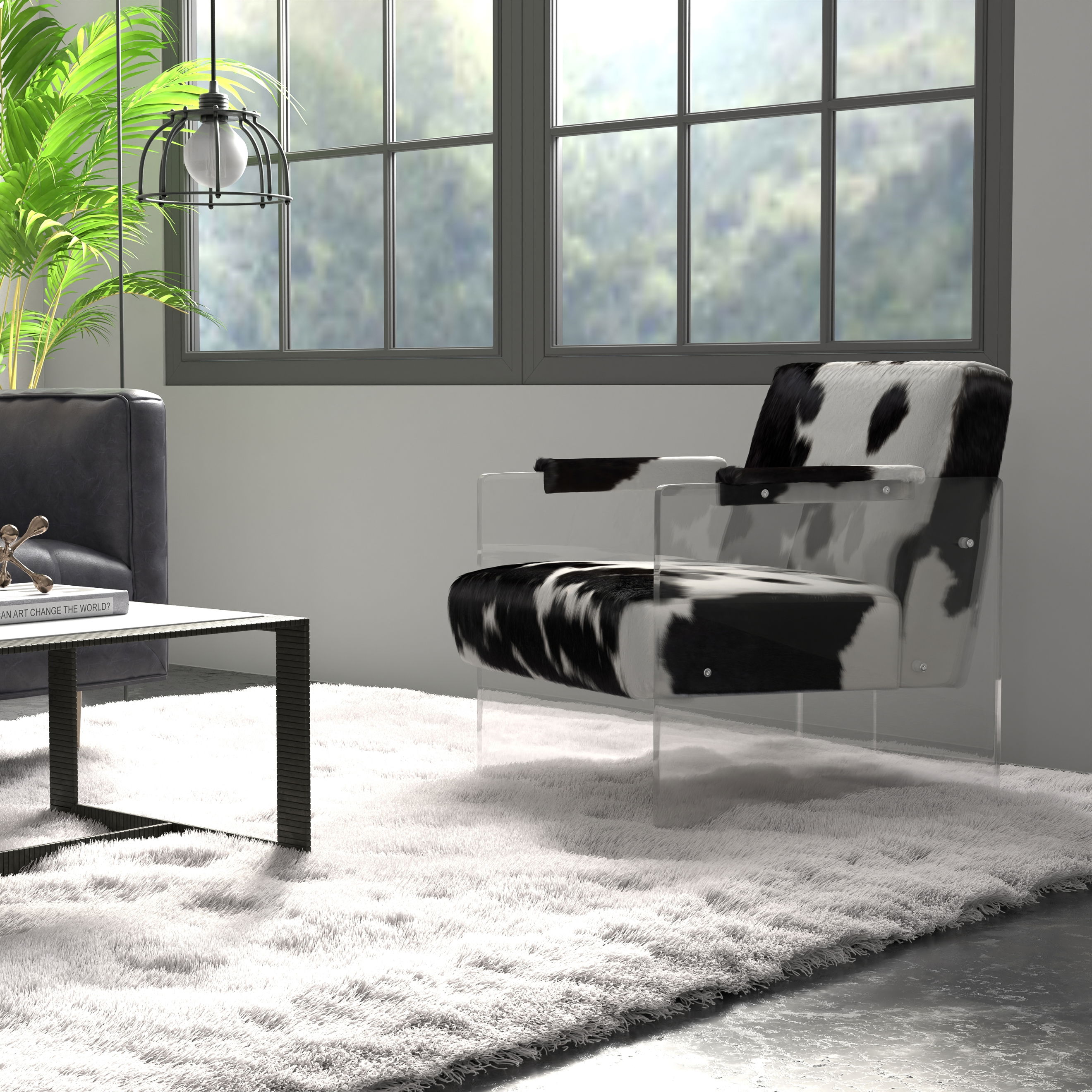 Holloway Armchair, Black & White, Seating by Sarreid, 24" length x 32" width x 31" height View 14