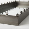 Elio  Gun Metal Gray Metal with Studs and Mirrored Bottom Rectangle Tray thumbnail 6