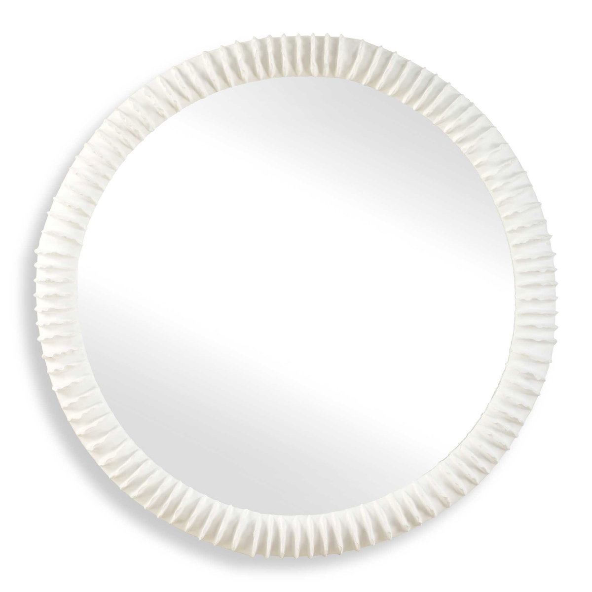 Akiko White Round Mirror, by Uttermost, 35.5" width x 35.5" height x 2.75" depth View 1