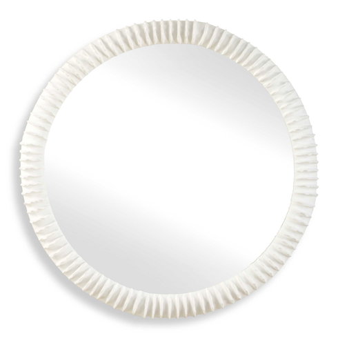Akiko White Round Mirror