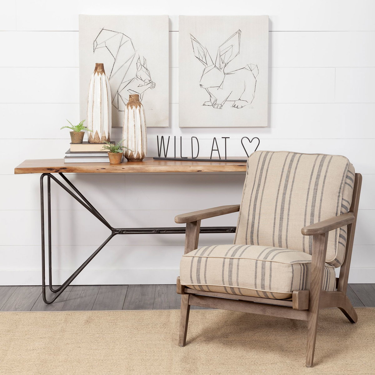 Wild at Heart 24L x 1W Black Metal Sign, Decorative Object by Mercana, 23.86" length x 1.18" width x 5.31" height View 2