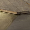 Esagono Octagonal Gold Metal-Clad Reclaimed Wood Coffee Table with Storage thumbnail 7