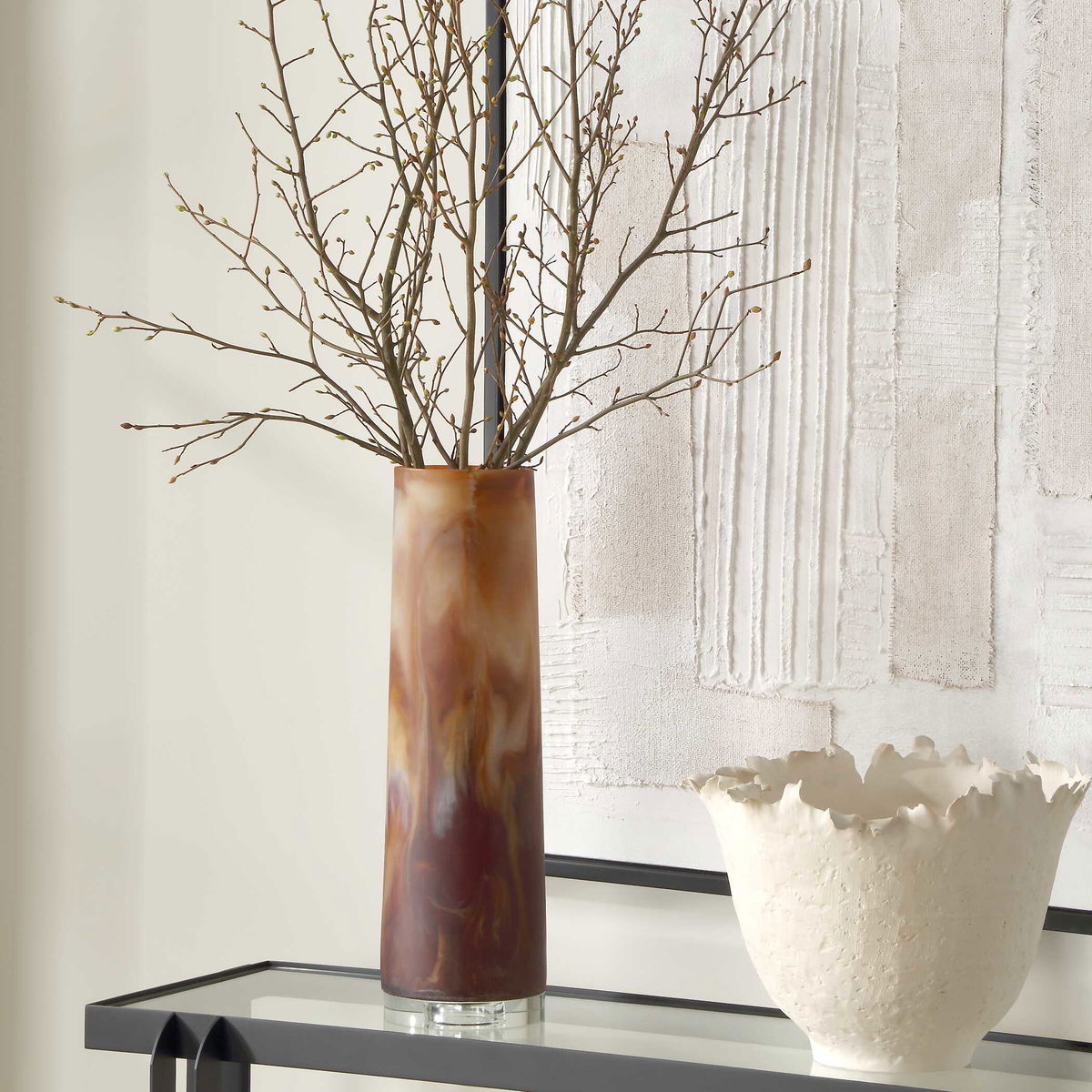 Iced Mocha Vase, by Uttermost, 6" width x 19.75" height x 6" depth View 3