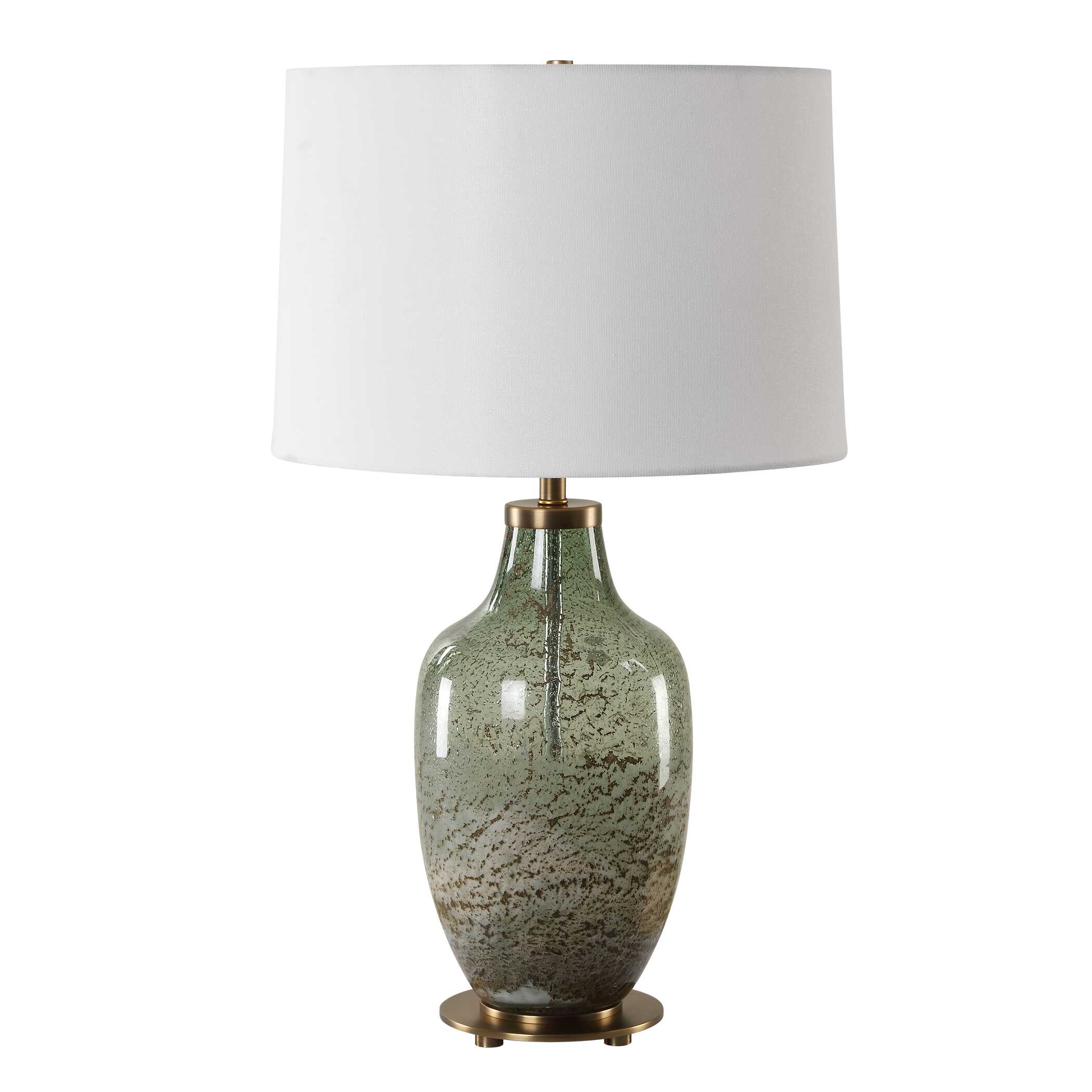 Chianti Olive Glass Table Lamp, by Uttermost, 16" width x 27.5" height x 16" depth View 5