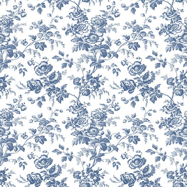 Anemone Toile Navy Wallpaper large image 