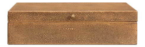 Gatsburg Shagreen Box, Tawny Brown, S/2