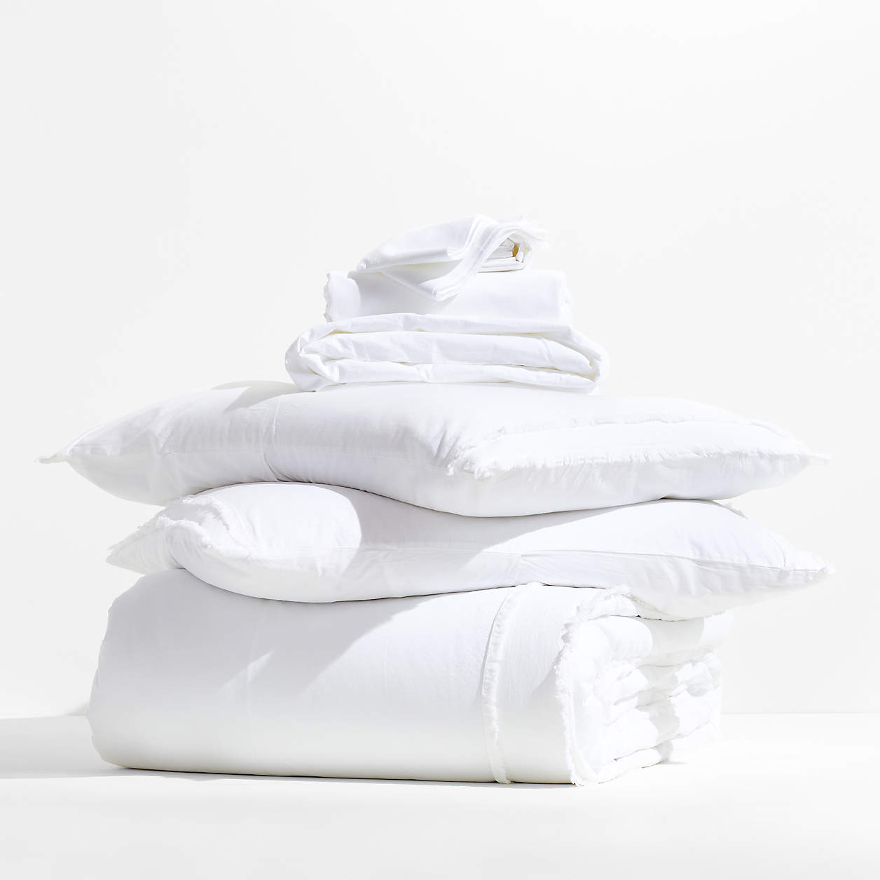 Online Designer Bedroom Favorite Organic Cotton White Eyelash Queen Bedding Set