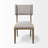Tenton I Grey Fabric Wrap Brown Wooden Base Dining Chair, by Mercana, 23.5" length x 19" width x 36.75" height thumbnail 3