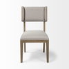 Tenton Open Back Dining Side Chair | Grey Fabric with Brown Wooden, Dining Chair by Mercana, 23.5" length x 19" width x 36.75" height thumbnail 6