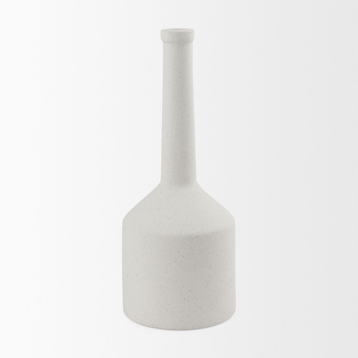 Burton 17.1H Large White Ceramic Jug Vase, by Mercana, 6.1" length x 6.1" width x 15.55" height View 4