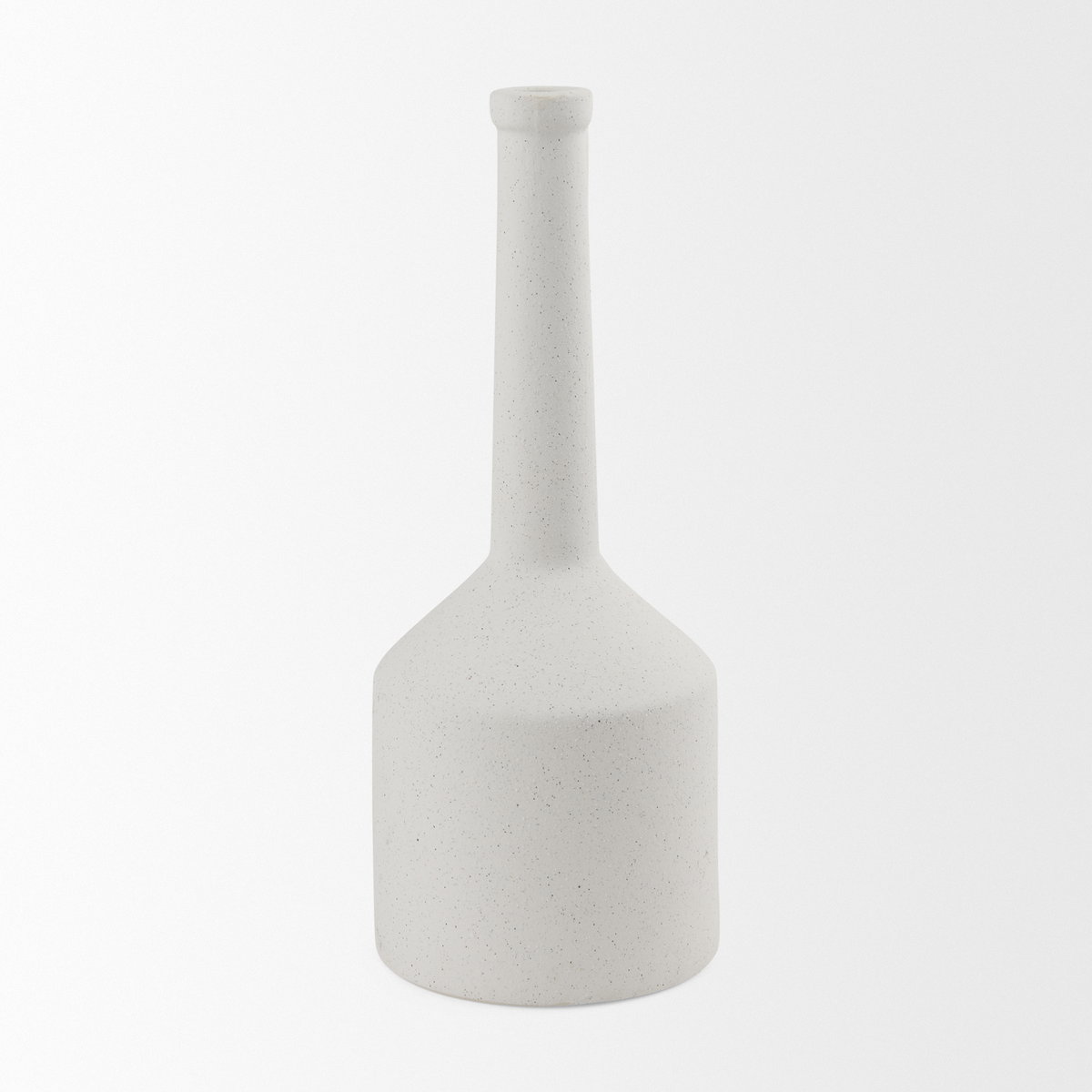 Burton 17.1H Large White Ceramic Jug Vase, by Mercana, 6.1" length x 6.1" width x 15.55" height View 4