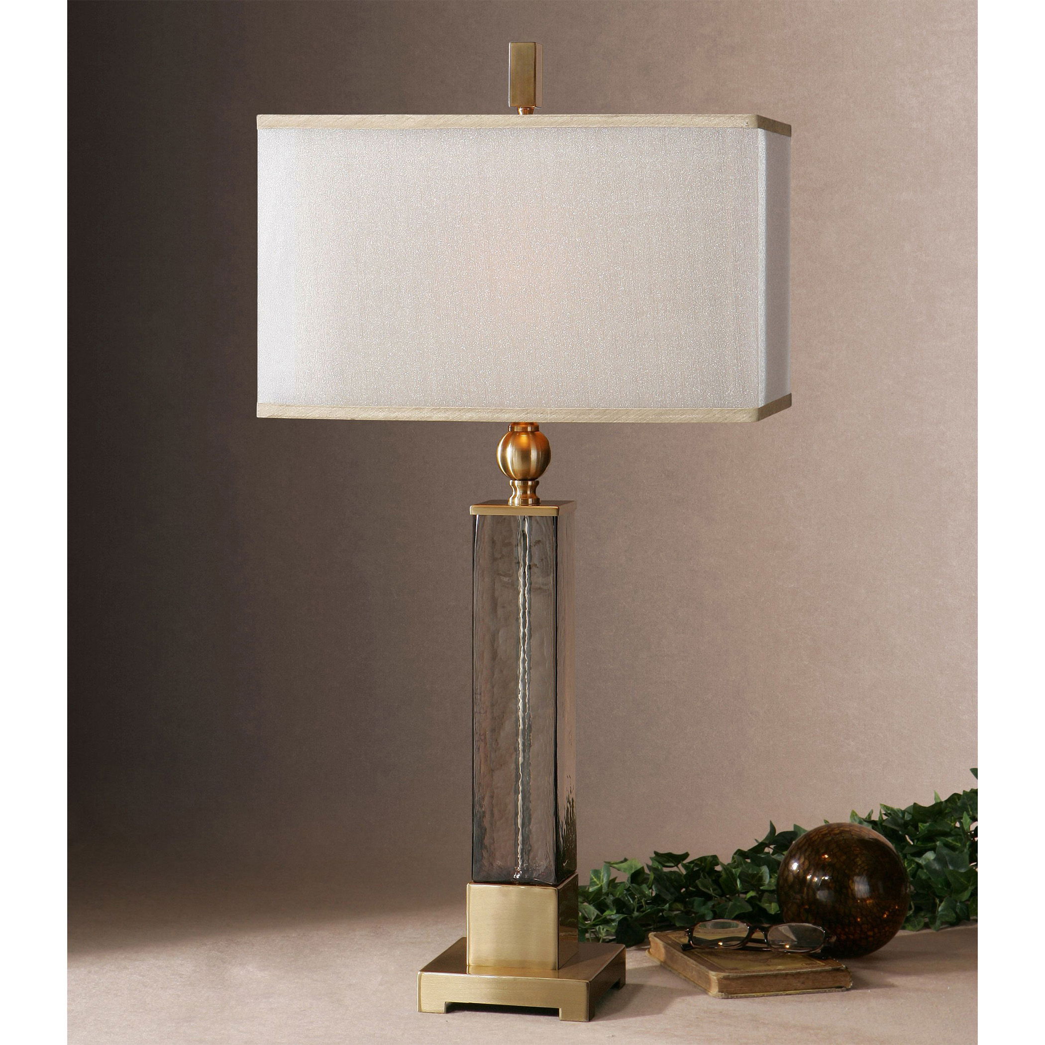 Caecilia Amber Glass Table Lamp large image 