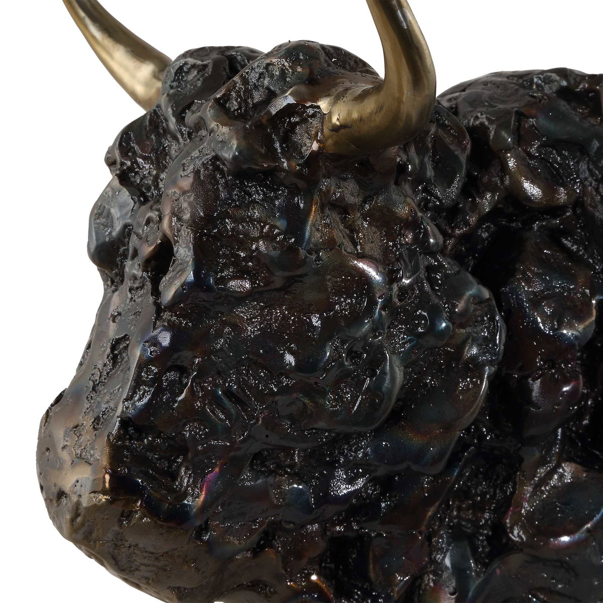 Bison Bust Bronze Sculpture, Figurines & Statue by Uttermost, 11" width x 13.25" height x 8" depth View 7