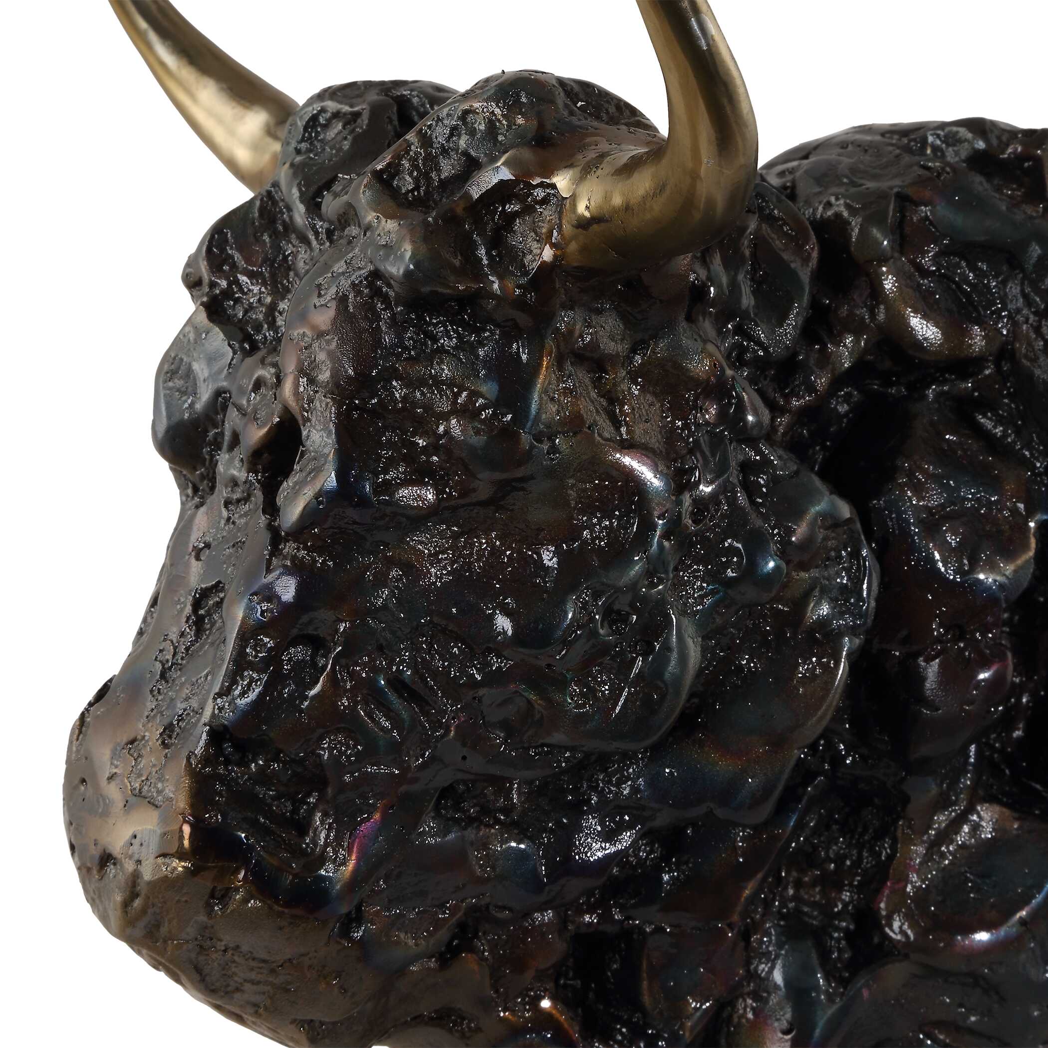 Bison Bust Bronze Sculpture large image 