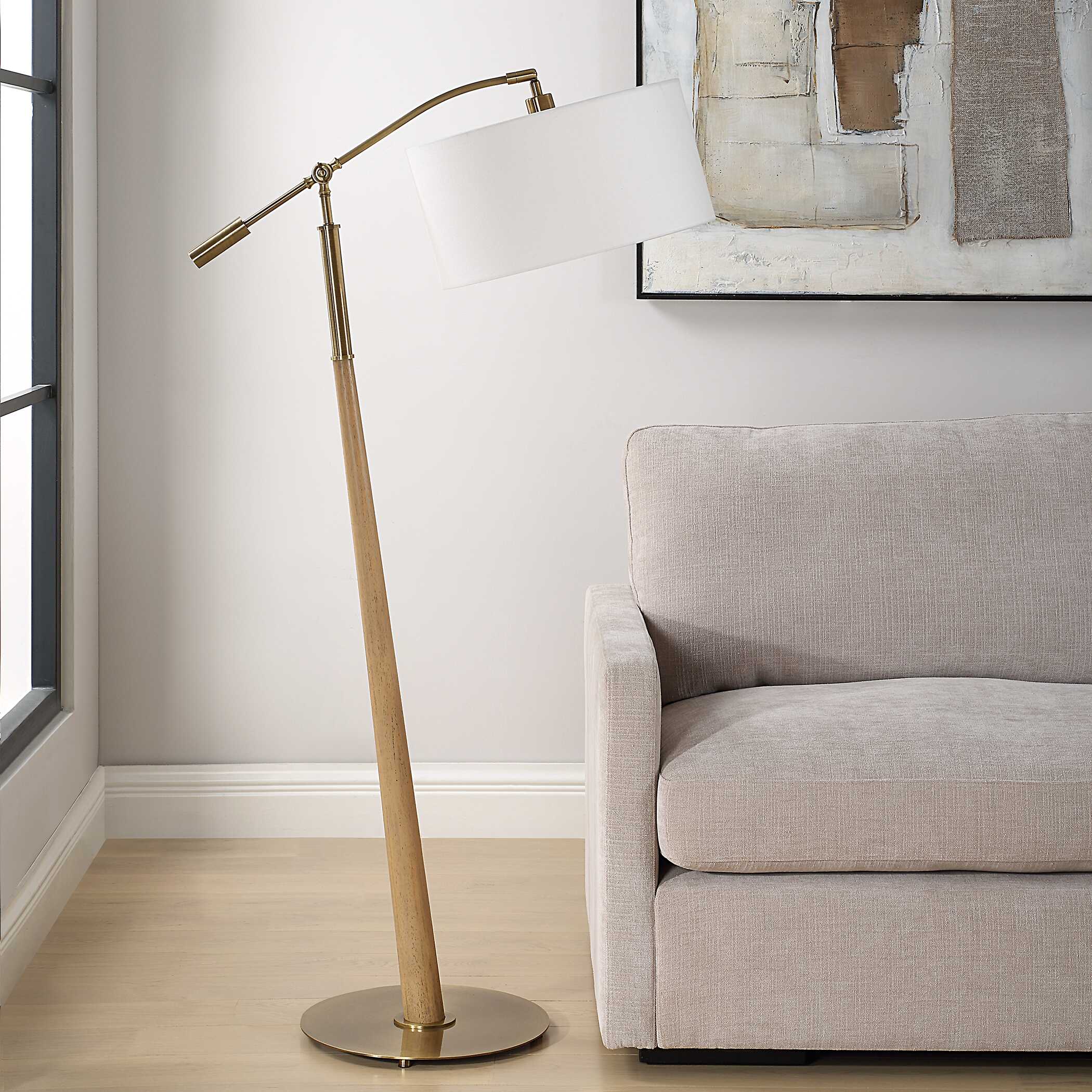 Kennett Wooden Floor Lamp large image 