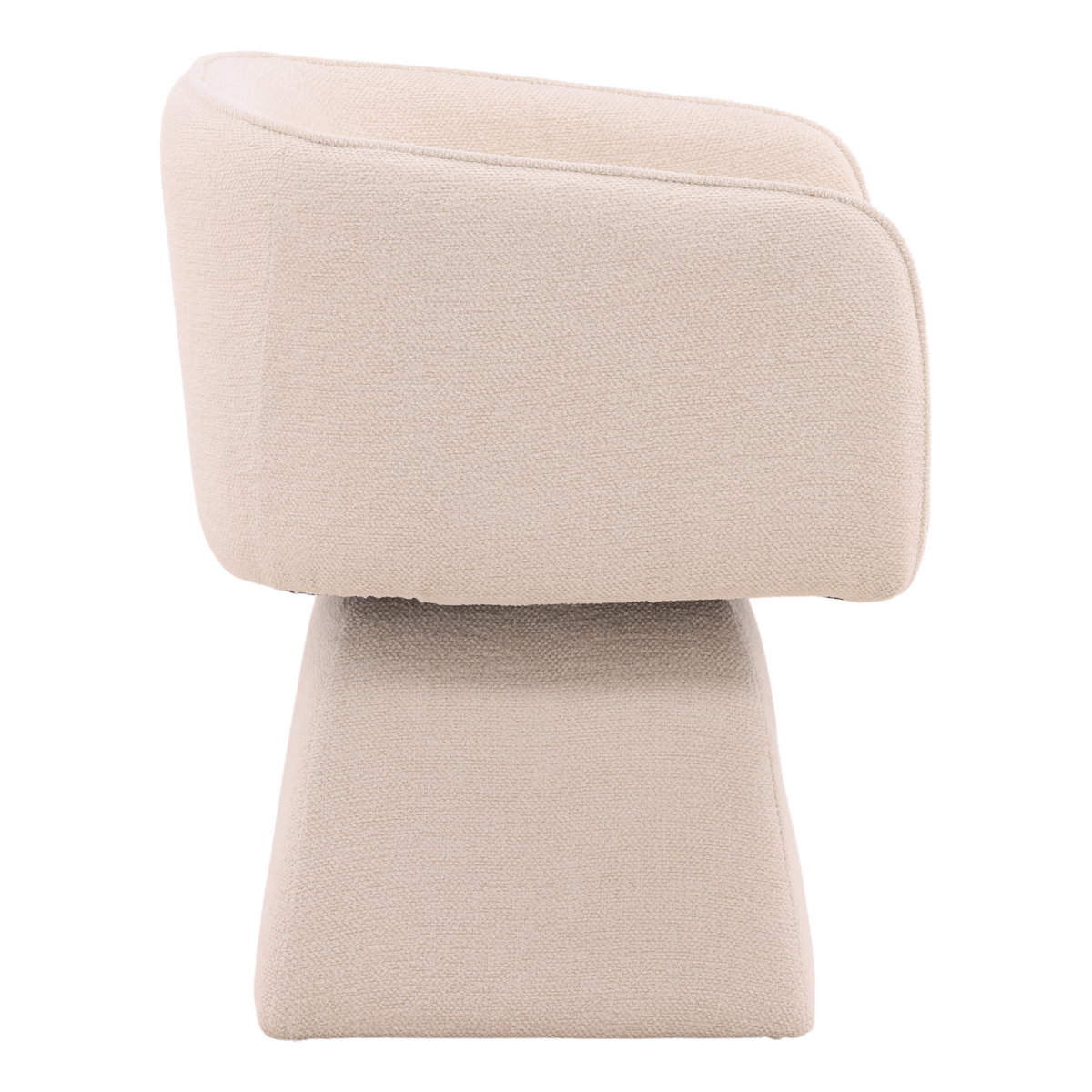 Jonie Swivel Chair Cream, Dining Chair by Dovetail, 25.25" width x 29.25" height x 23" depth View 3