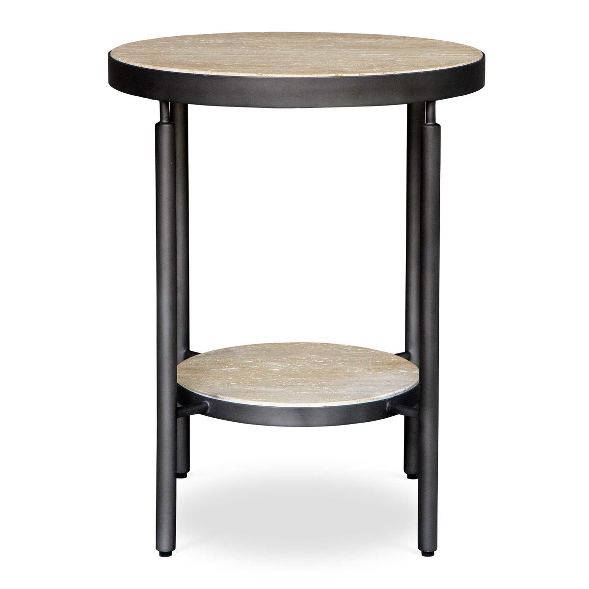 Dauntless Travertine Side Table, Side & End Table by Uttermost, 19" width x 24" height x 19" depth View 1