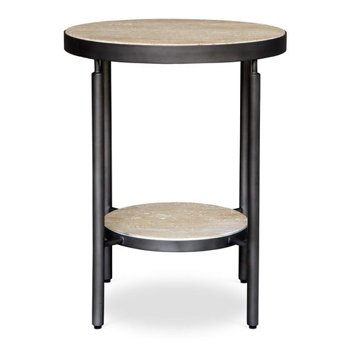 Dauntless Travertine Side Table