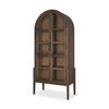 Teva Two Toned Dark with Light Wood Arched Curio Cabinet, Cabinets & Sideboard by Mercana, 39" length x 19" width x 84" height thumbnail 1