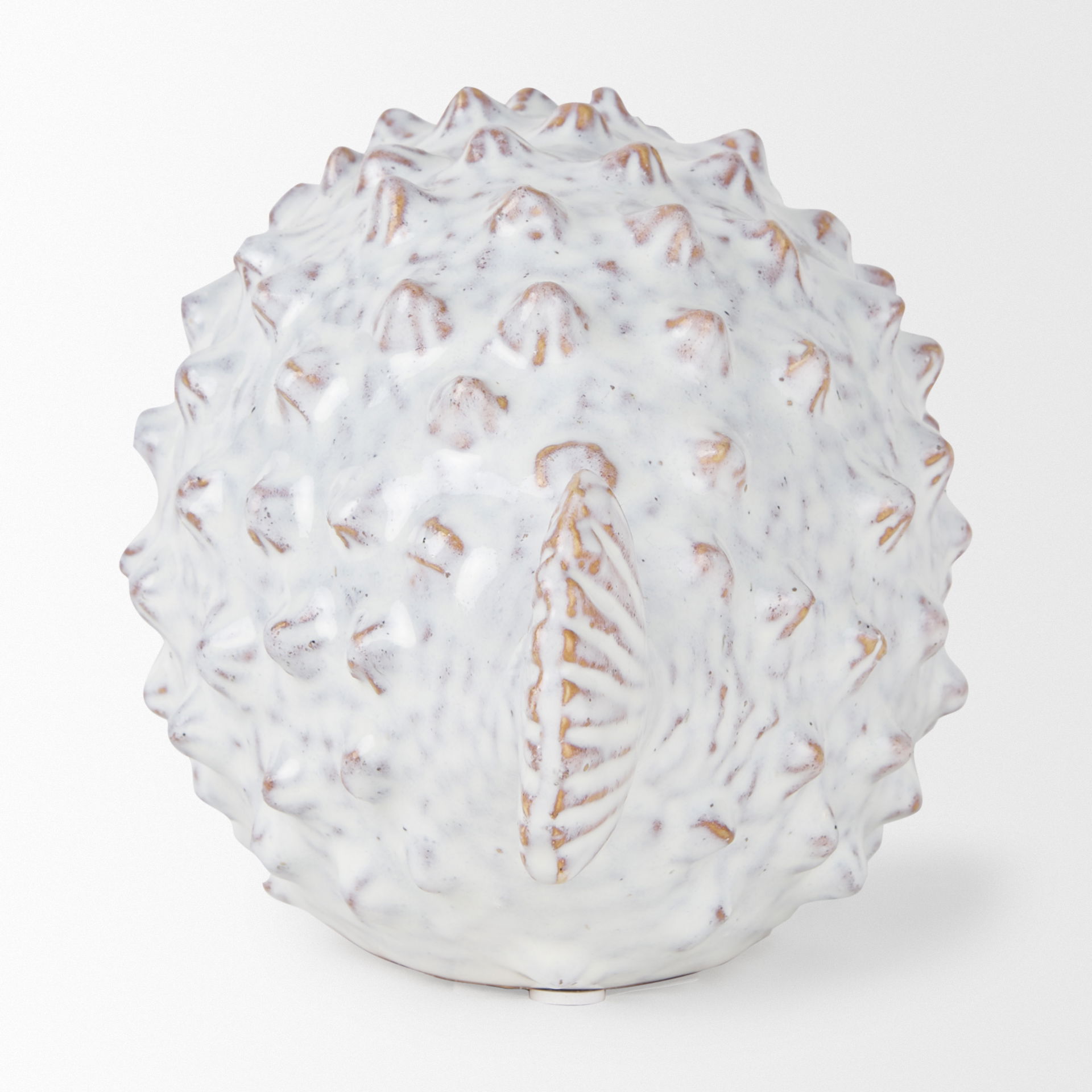 Spike II (Large) 10L x 6W Off-White Ceramic Puffer Fish large image 