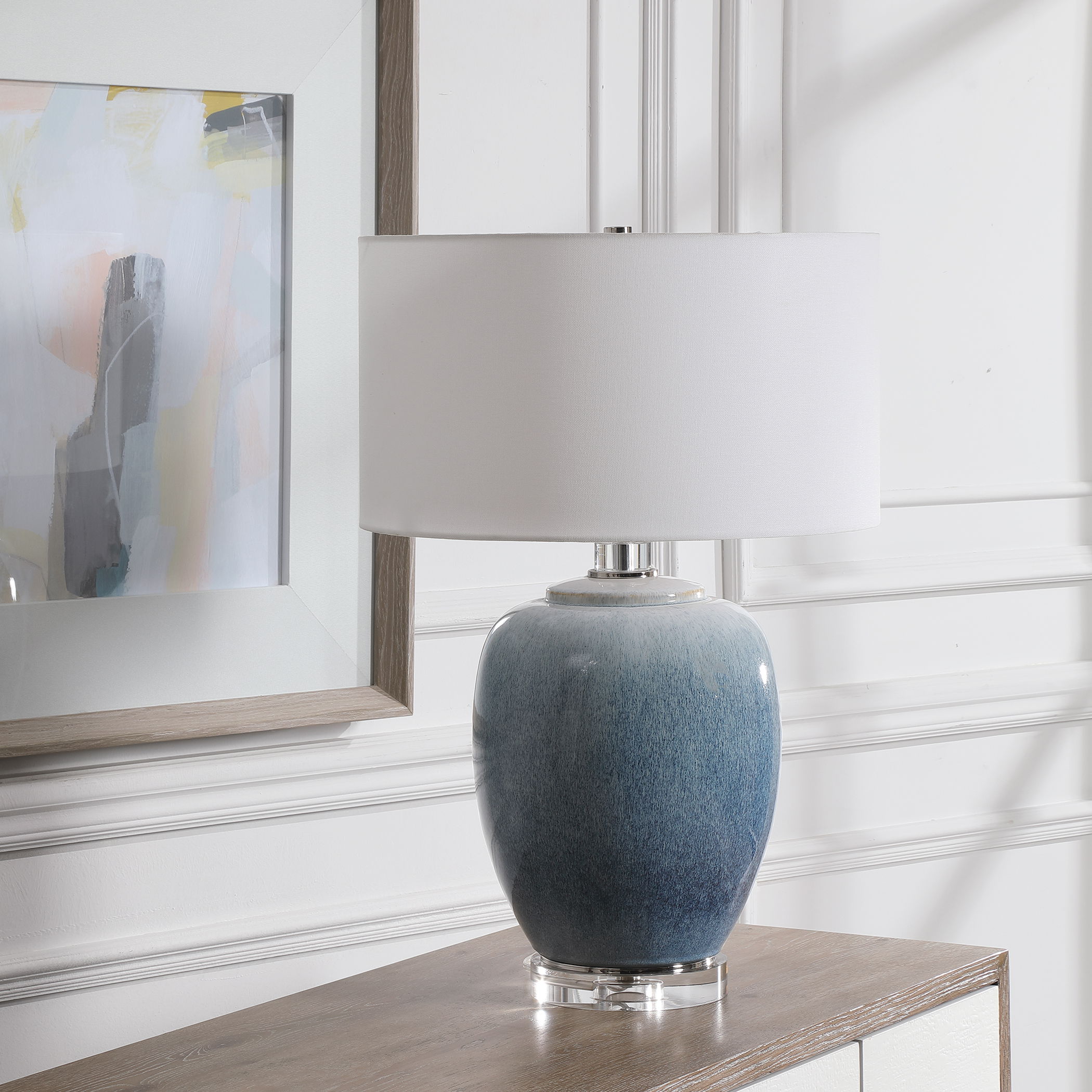 Blue Waters Ceramic Table Lamp large image 