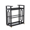 Grid Block Bar CartBlack Lacquer with Shiny Bras, Decor by Global Views, 36" length x 16" width x 42" height thumbnail 8