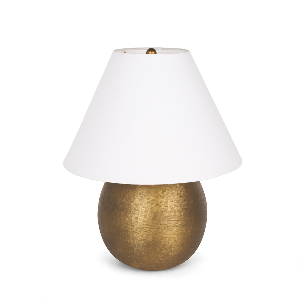 Sadiyah Antiqued Gold Brushed Metal with Cream Shade Table Lamp, by Mercana, 19.5" length x 19.5" width x 24" height View 1