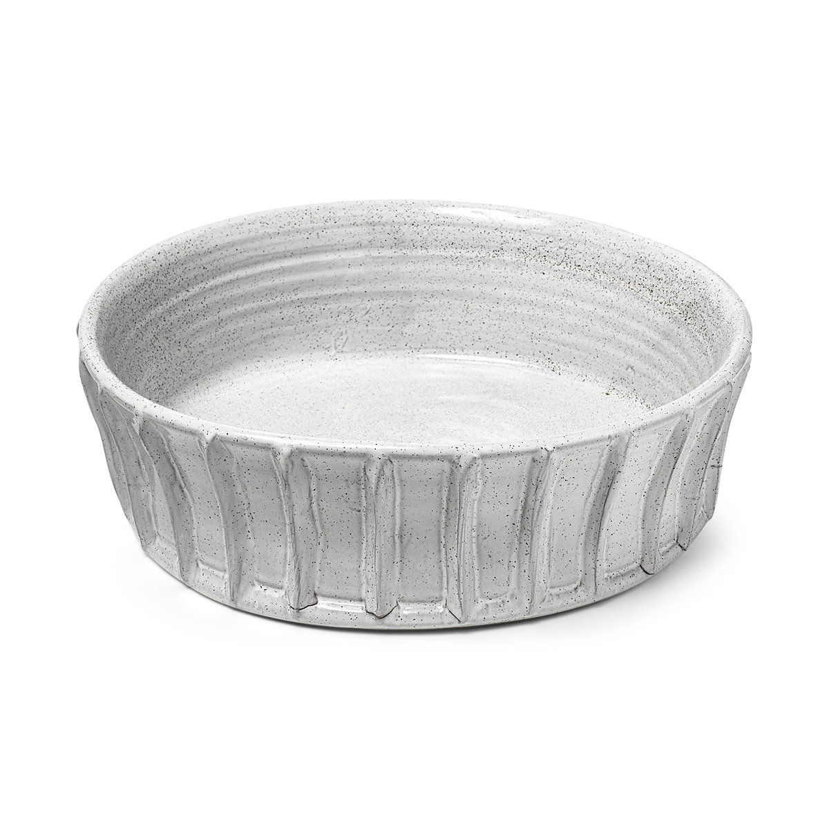 Silone (Large) 16L x 16W White Ceramic Bowl, Decorative Bowl by Mercana, 16.14" length x 16.14" width x 4.33" height View 1