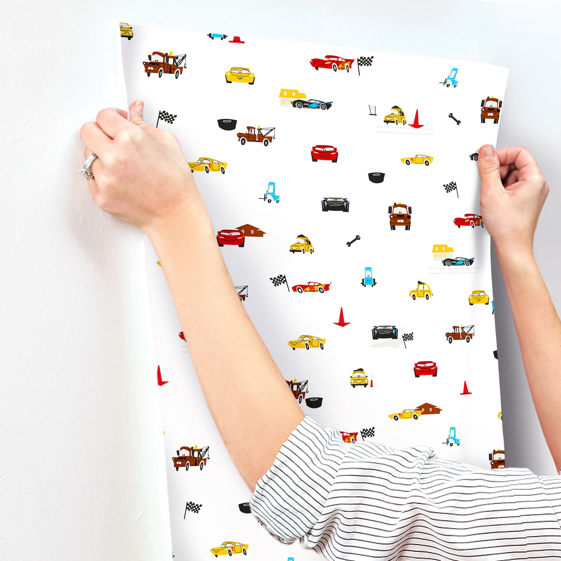 Disney & Pixar Cars Racing Spot White Wallpaper large image 