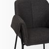Brently Dining Chair with Gray Fabric & Matte Black Metal Legs, by Mercana, 24.5" length x 29.5" width x 32.5" height thumbnail 11
