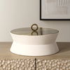 Luxe White Shagreen Round Box, Decorative by Uttermost, 10" width x 5.5" height x 10" depth thumbnail 2