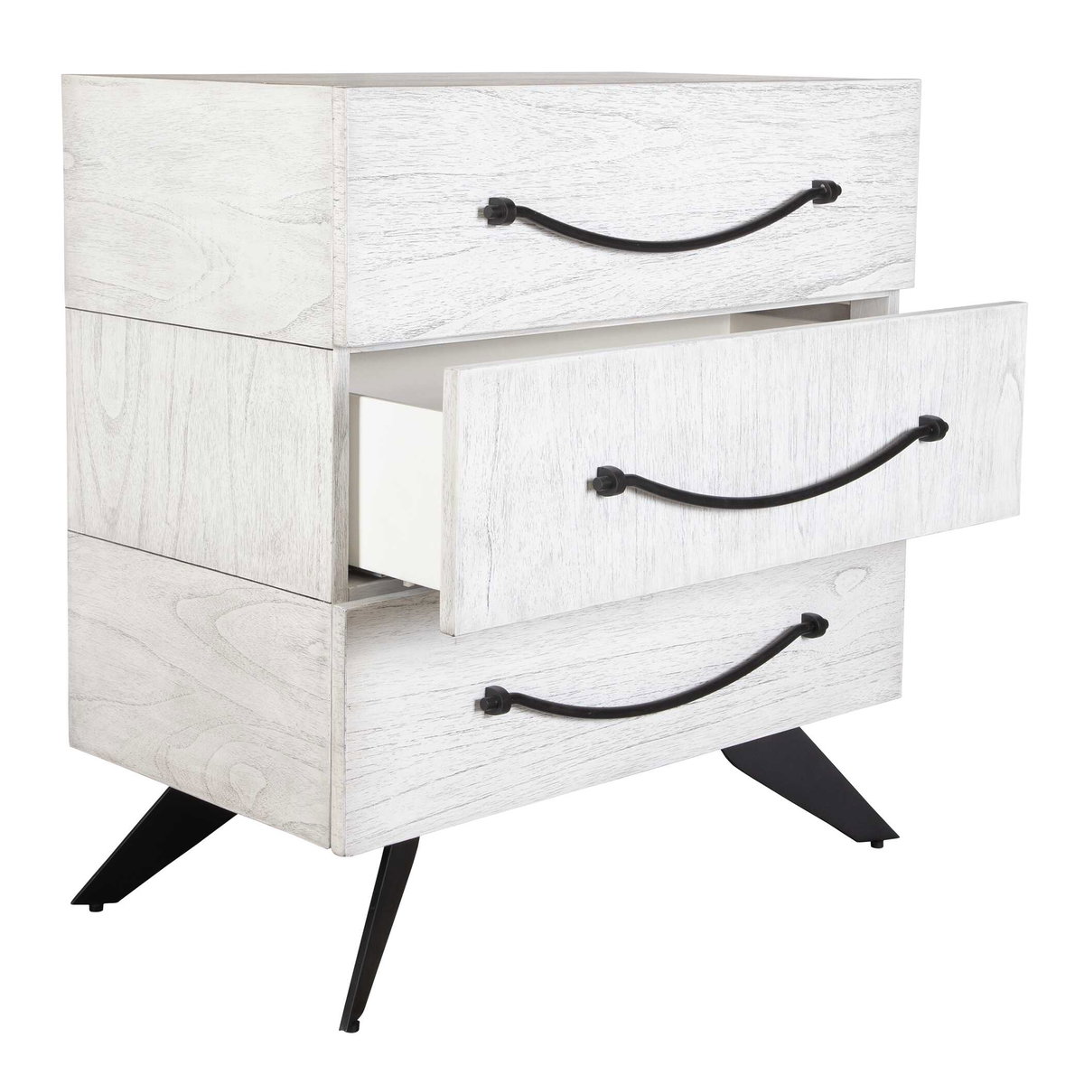 Vivi 3 Drawer White Chest, Cabinets & Chest by Uttermost, 32" width x 34" height x 18" depth View 5