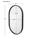 Varina Minimalist Black Oval Mirror, by Uttermost, 20" width x 32" height x 1.5" depth thumbnail 3