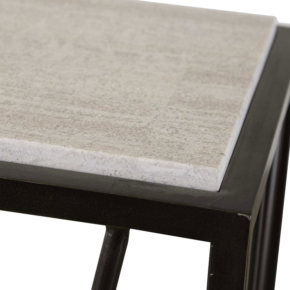 Reed Travertine Console Table, Furniture by Uttermost, 36" width x 35" height x 12" depth View 6