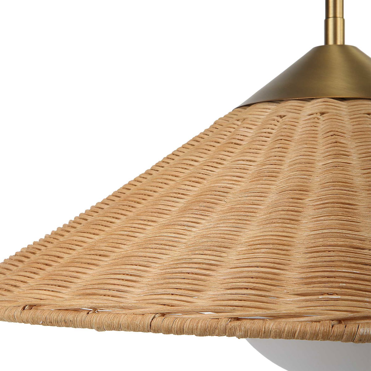 Phuvinh 1 Light Rattan Shade Pendant, by Uttermost, 20" width x 9.5" height x 20" diameter x 20" depth View 5